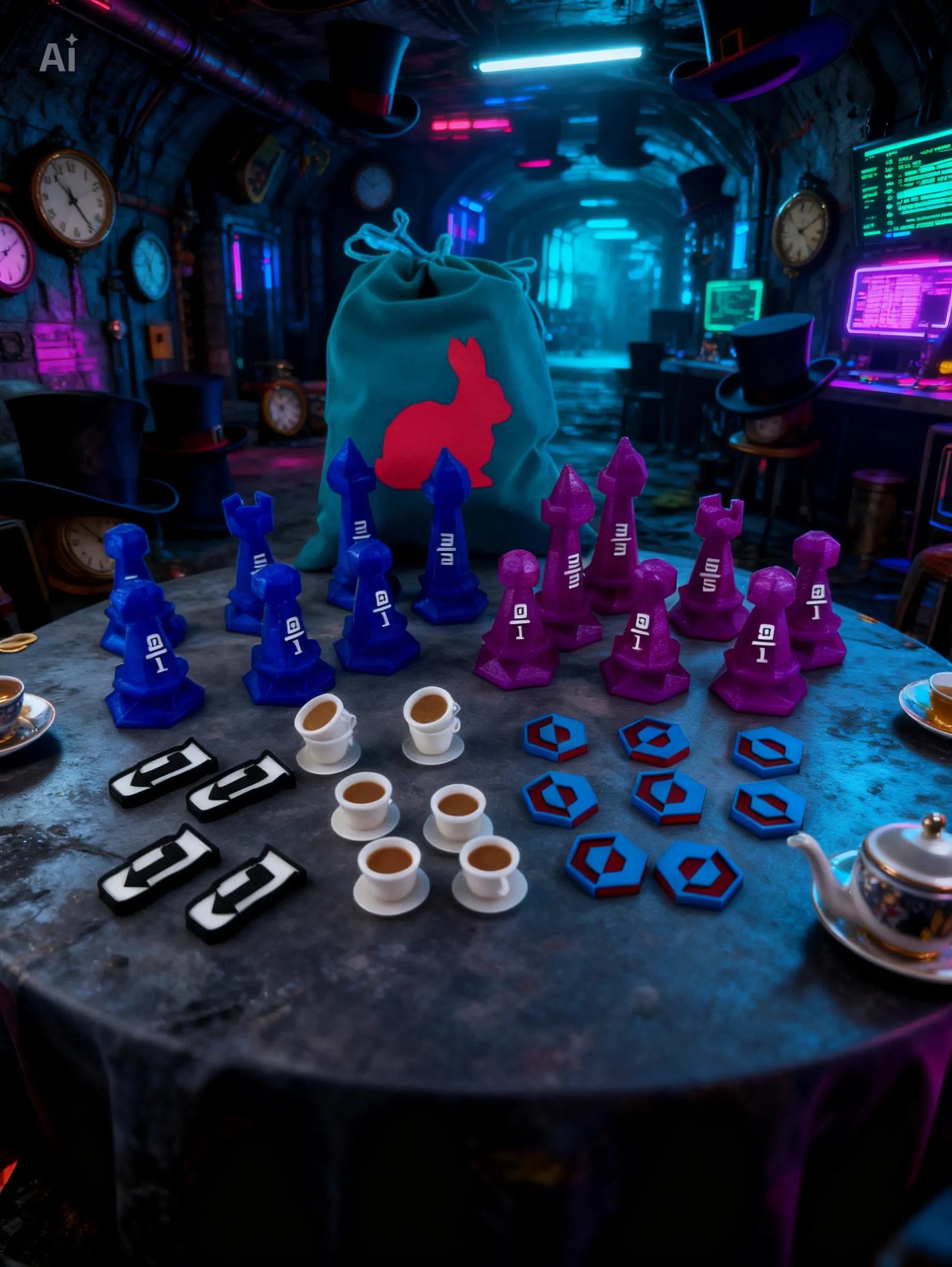 Invert & Tea Party Counters - Wonderland Faction Tokens